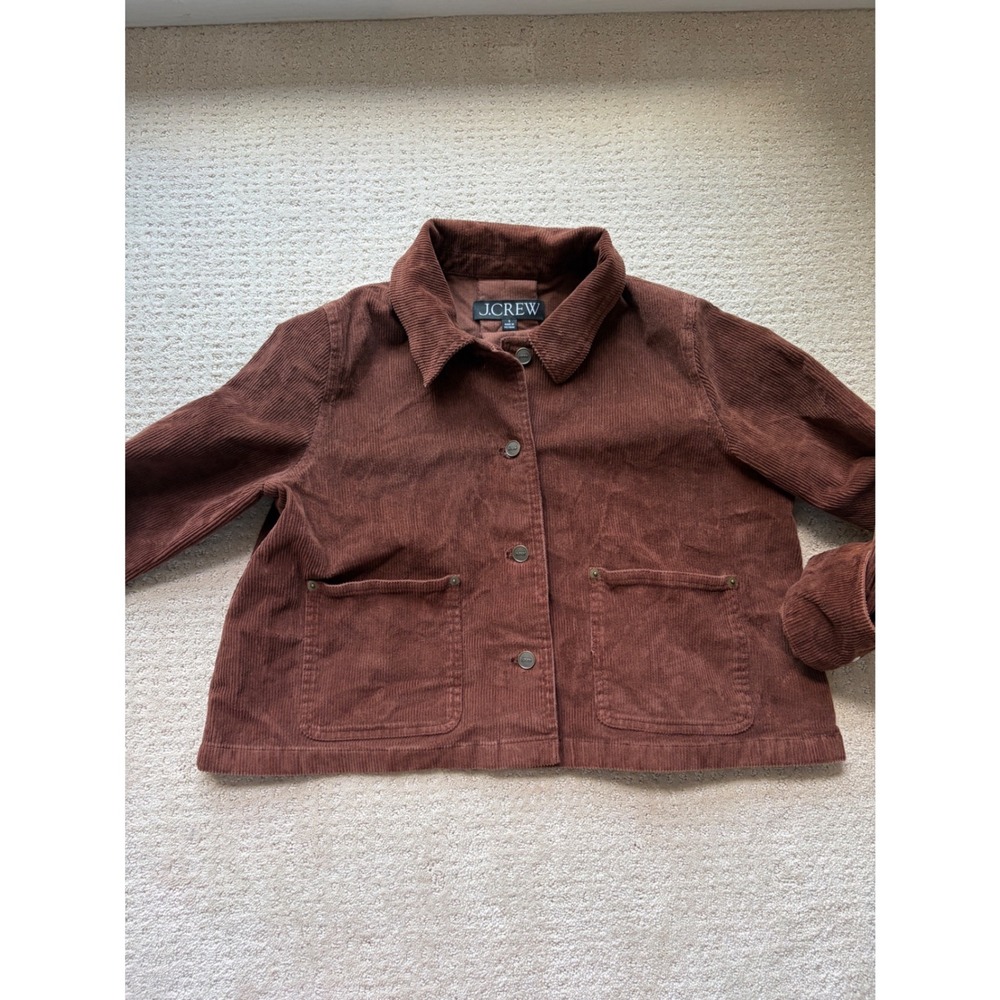 J.Crew Corduroy Jacket S Brown Boxy Cropped Cotton Cabincore Heritage Retro